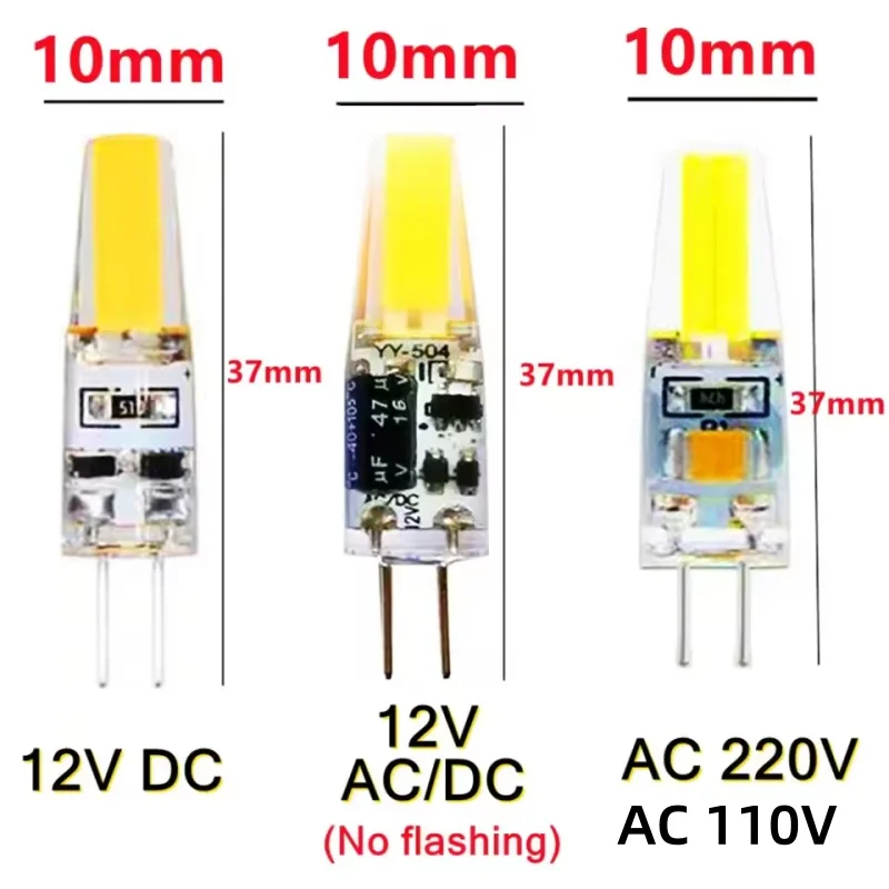 100Pcs/lot G4 LED COB Lamp 6W Bulb Dimmable Mini 110V 12V 220V Candle Lights Replace 45W Halogen for Chandelier Spotlight White