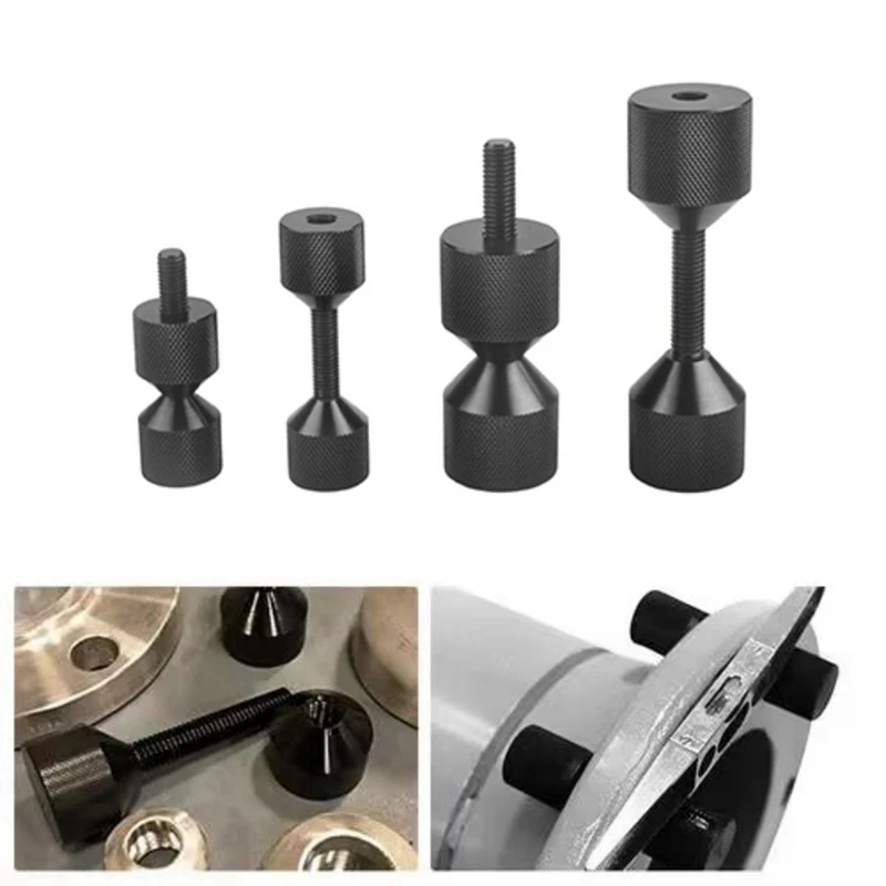 4 Pcs Aluminium Flange Two Hole Pins 1-1/8 Inch Two Hole Alignment Pins & 1-5/8 Inch Detachable Flange