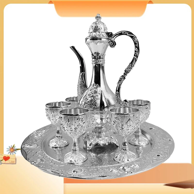 

Sterling silver wine set European and American style palace style home decoration restaurant hotel classic glass wine pot