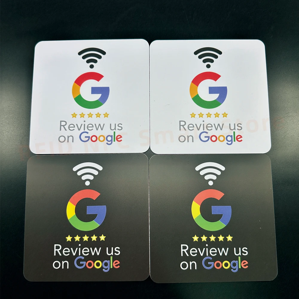 Adesivo da tavolo NFC di grandi dimensioni etichetta adesiva per recensione di Google PVC 13.56MHz recensione impermeabile programmabile noi su Google Tag NFC adesivi