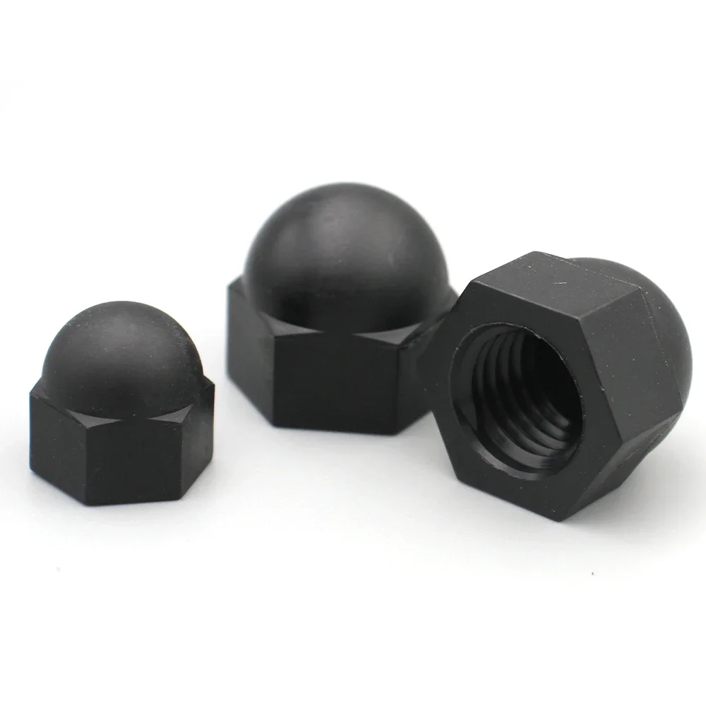 2-50pcs M3 M4 M5 M6 M8 M10 M12 M14 M16 M18 M20 Black/ White Plastic Nylon Acorn Cap Dome Nuts Hexagon Hex Nut for Insulation USE