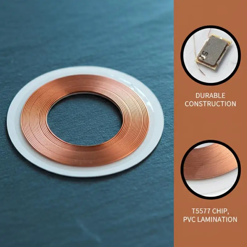 【AD】5Pcs 125KHz ID T5577 Writable Rewritable Copper Coil Coin Card Keyfob RFID Ultra-thin Cell Phone Access Card