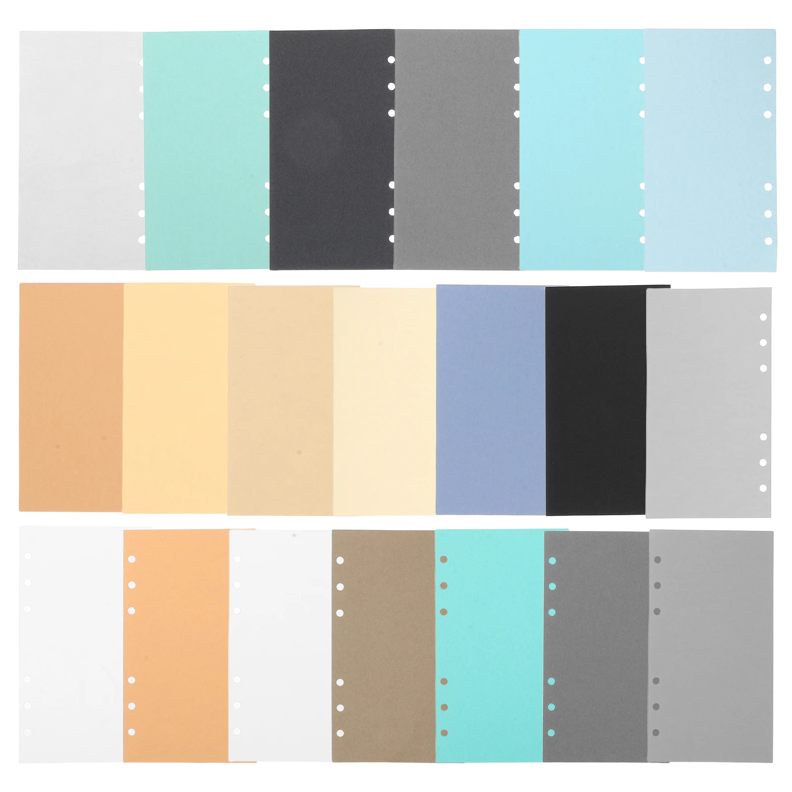 40 Sheets Colored Filler Paper A6 6-Hole Punched Loose Leaf Refills For Binder Journal Notebook Planner Inserts Double Sided