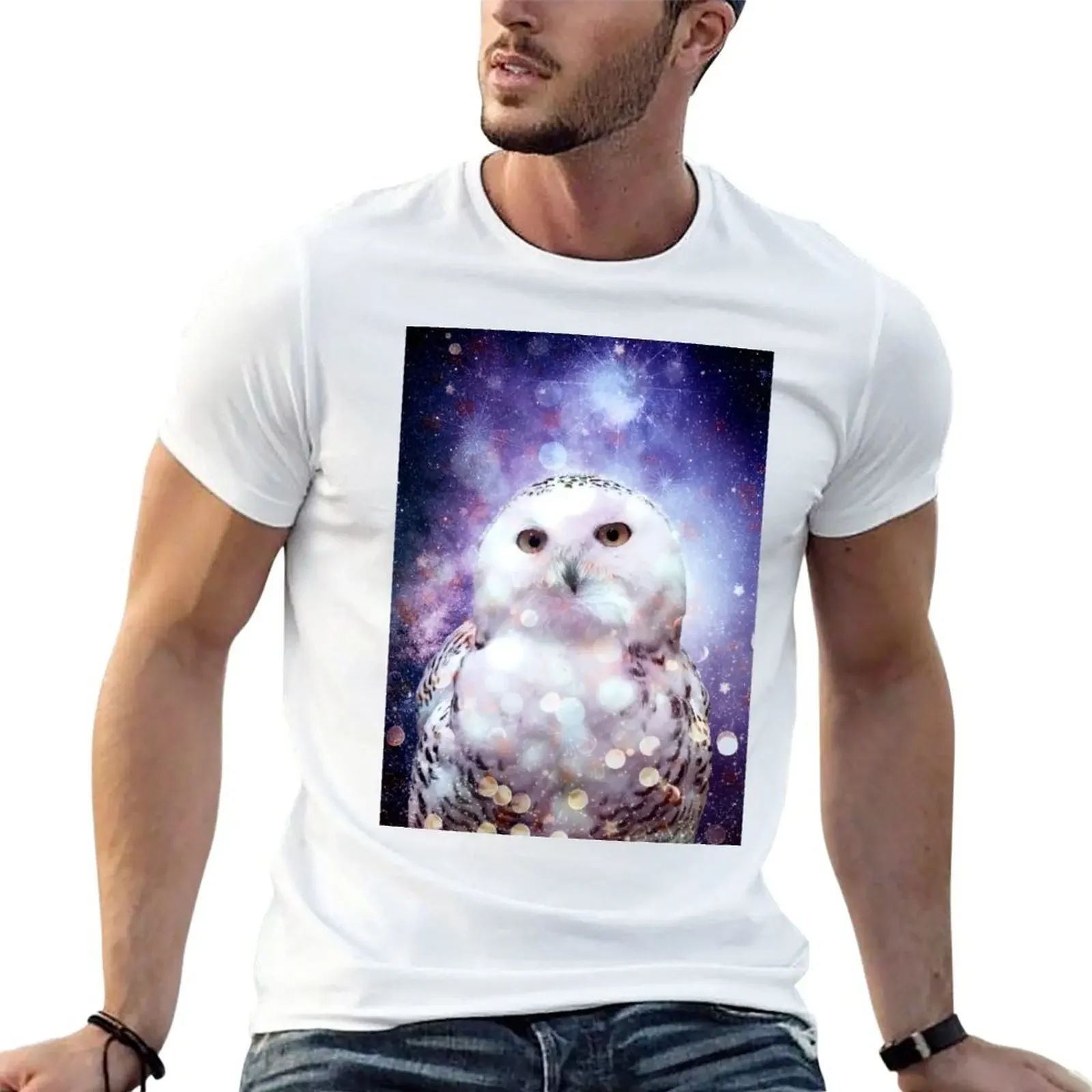 

Enchanting White Owl with Galaxy Details - A Unique Addition to Your Collection T-Shirt