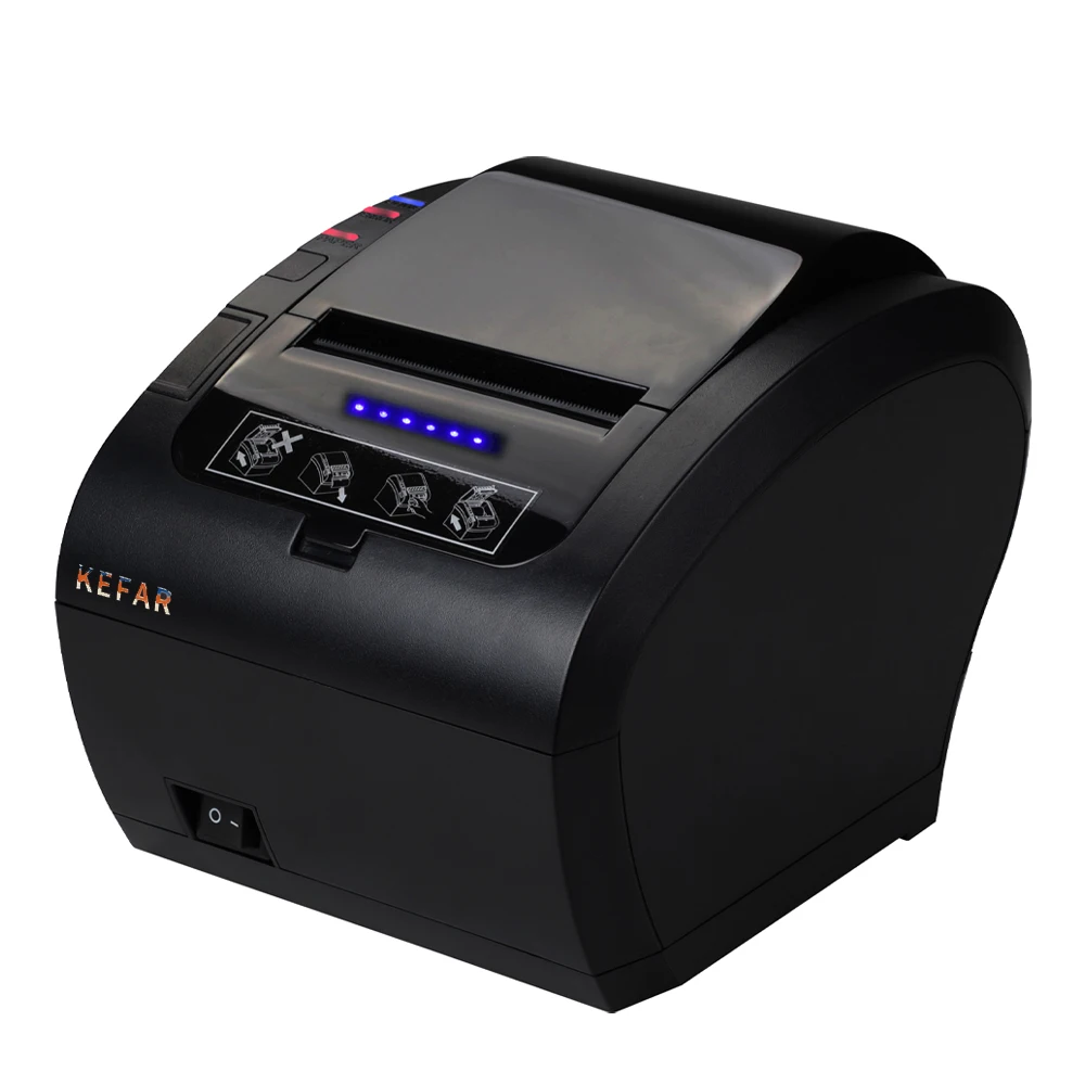 KEFAR 80mm Professional Kitchen Printer POS Thermal Receipt Printer 300mm/s with Flash LED light and Big Voice Beeper KR-606