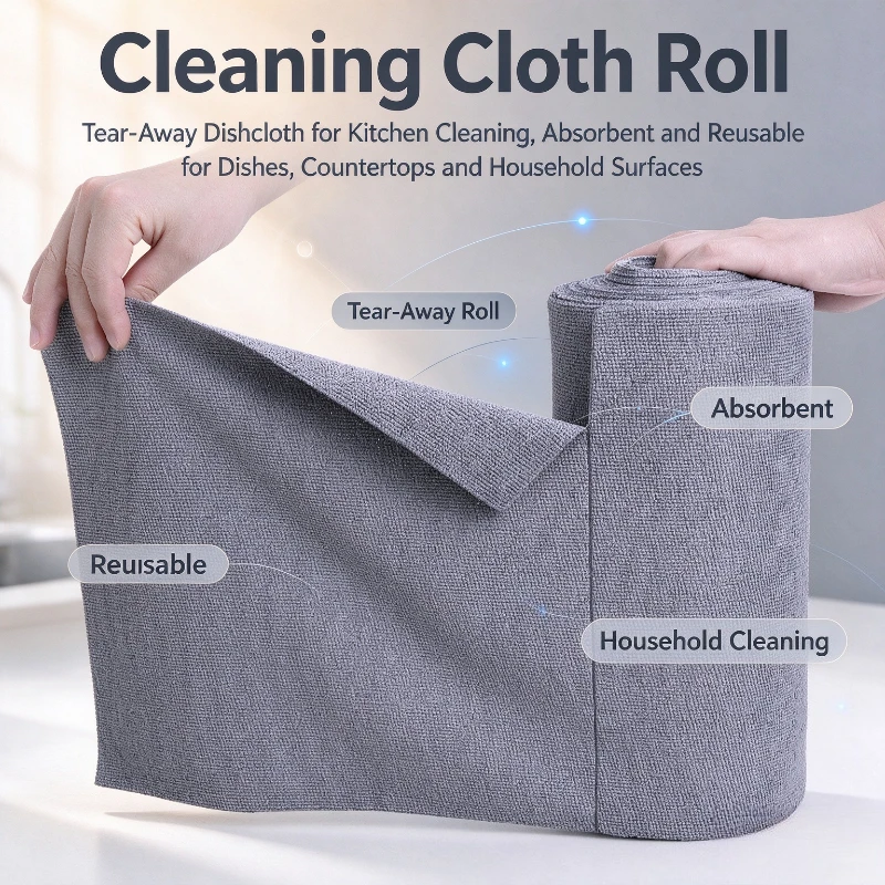12PCS Tearable Cleaning Cloth Roll Microfiber Disposable Wipes Thickened Kitchen Towels Wet And Dry Use Weekly Cleaning Rag