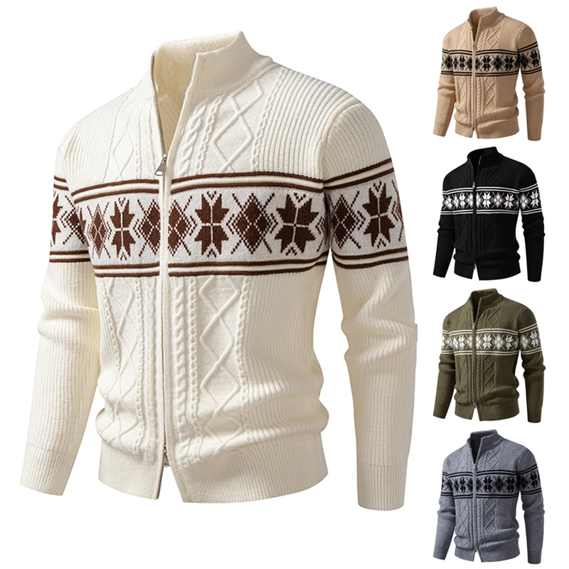 

High Quality Men's Thick Warm Fashion Long Sleeved Casual Pullover Knitted Sweater Men