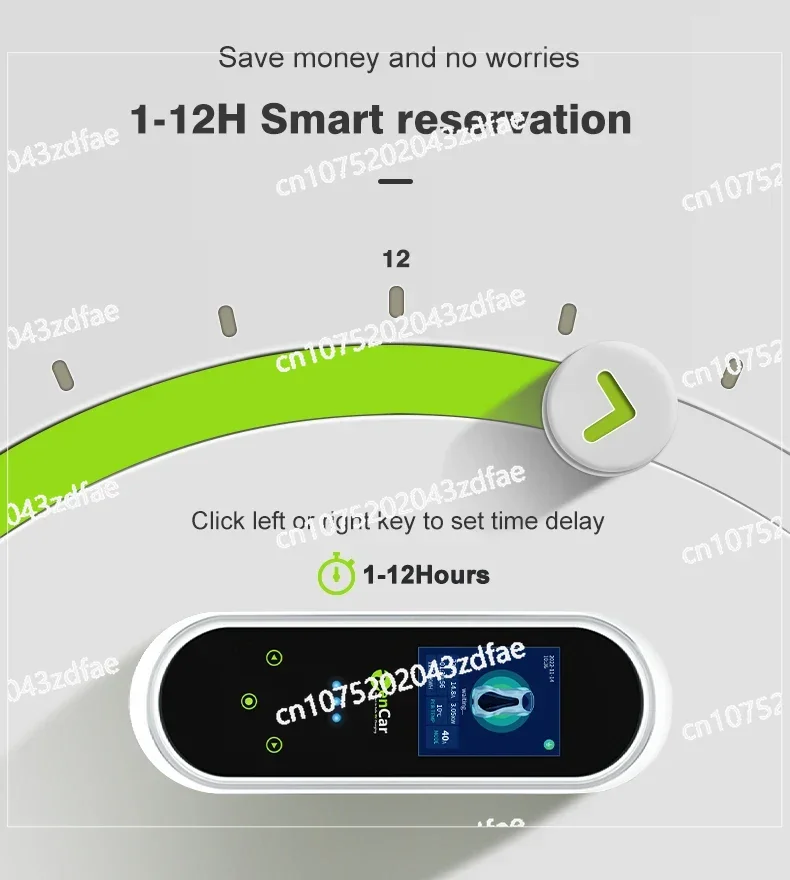 شاحن Zencar Model E pro gb/t 7kW المحمول EV 32A المستوى 2 EVSE الأزرق CEE مع مستشعر درجة الحرارة مع حاملات #5