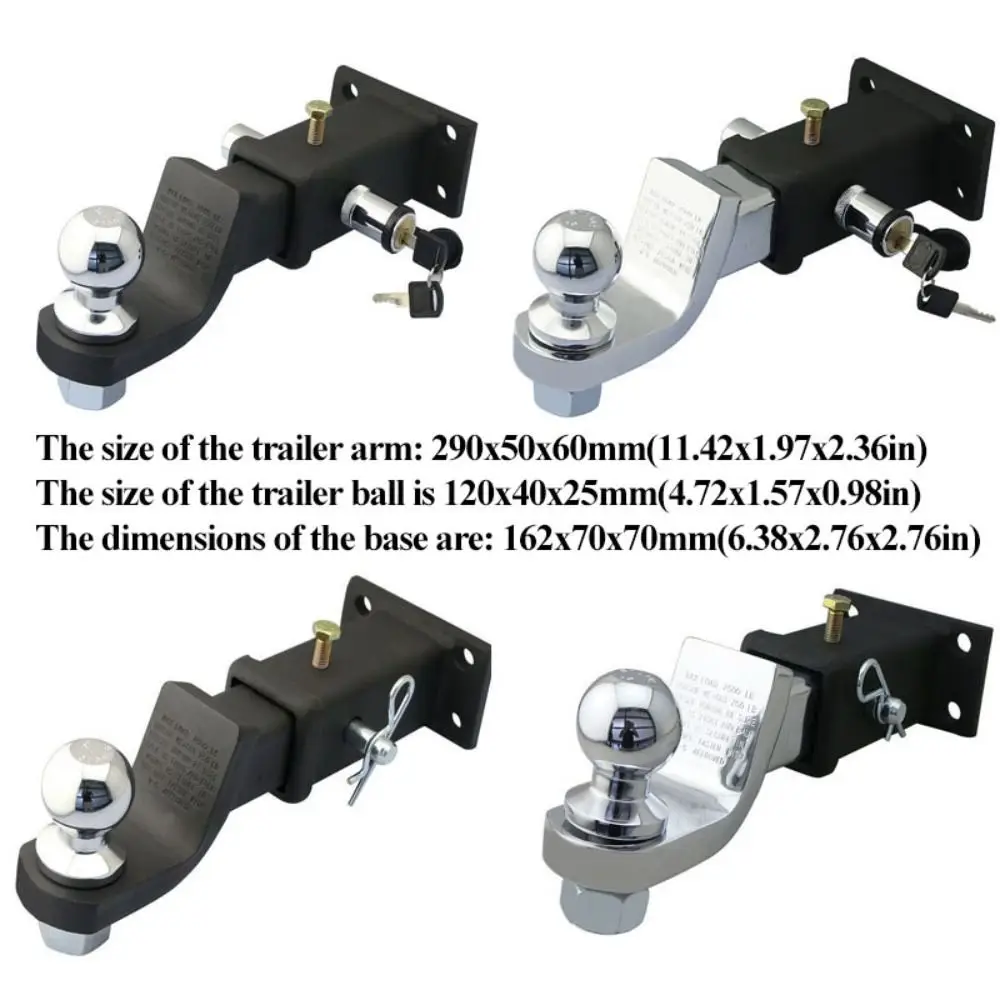角口トレーラーフック 50 ミリメートルボールジョイントリアバーピントルフック防振装置修正されたローグフック牽引フック
