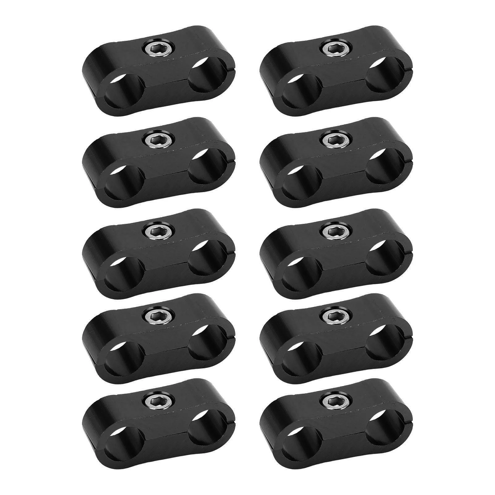 10PCS Hose Separator Clamp 4AN Aluminum Alloy Universal Oil Line Mounting Clamp for Water Pipe Gas Lines