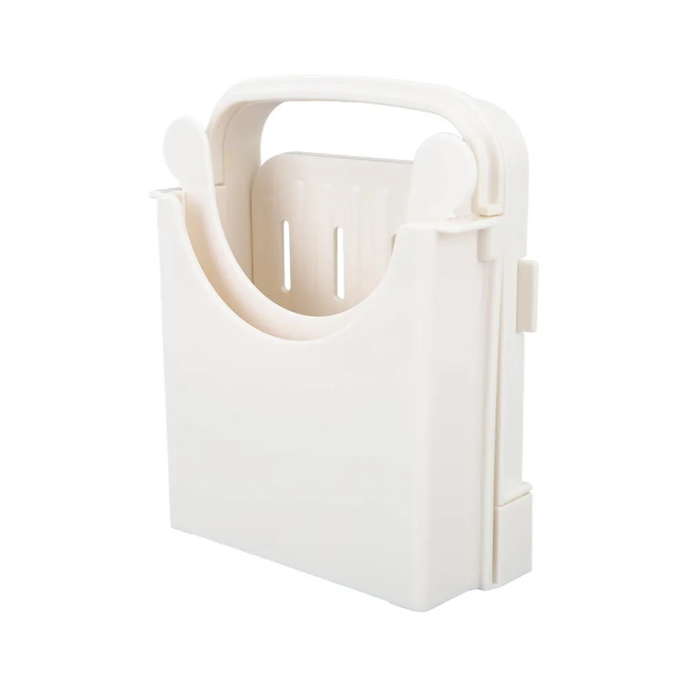 ABS Bread Slicer White Foldable Design Toast Slicer Compact Size Adjustable Thickness Loaf Cutting Guide Bagel Sandwich