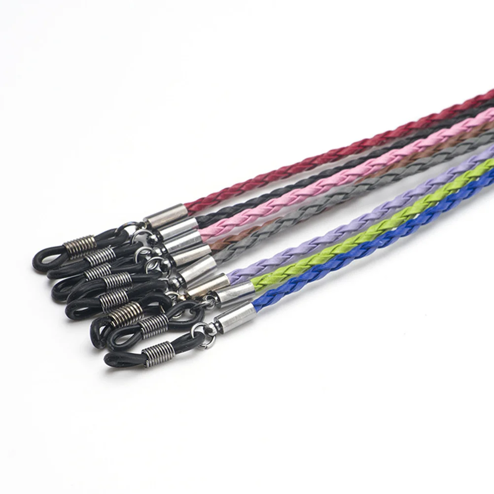 حامل حزام النظارات المضفر باللون الأسود، حبل متين وخفيف الوزن للرجال والنساء، سلك مضاد للانزلاق #1