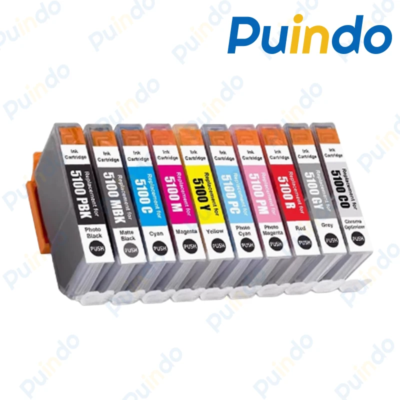 

1Set10PCS Compatible PFI-5100 Ink Cartridge Set For Canon imagePROGRAF PRO-310 10-Color Ink Set