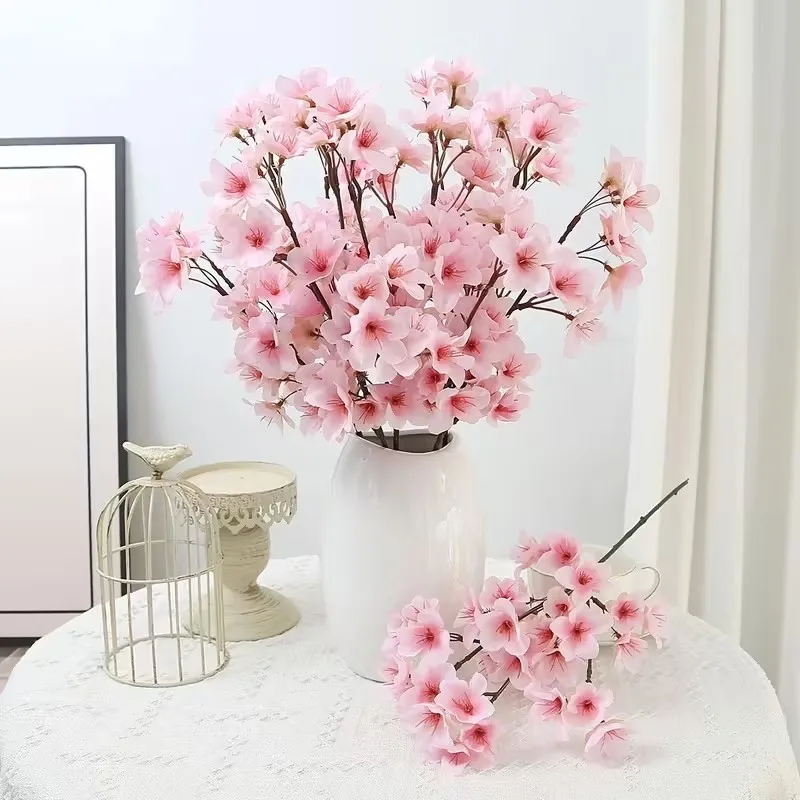 Branches de fleurs de cerisier artificielles Sakura Bliss, tiges florales en plastique pour la décoration de table saisonnière du printemps, mariage, maison