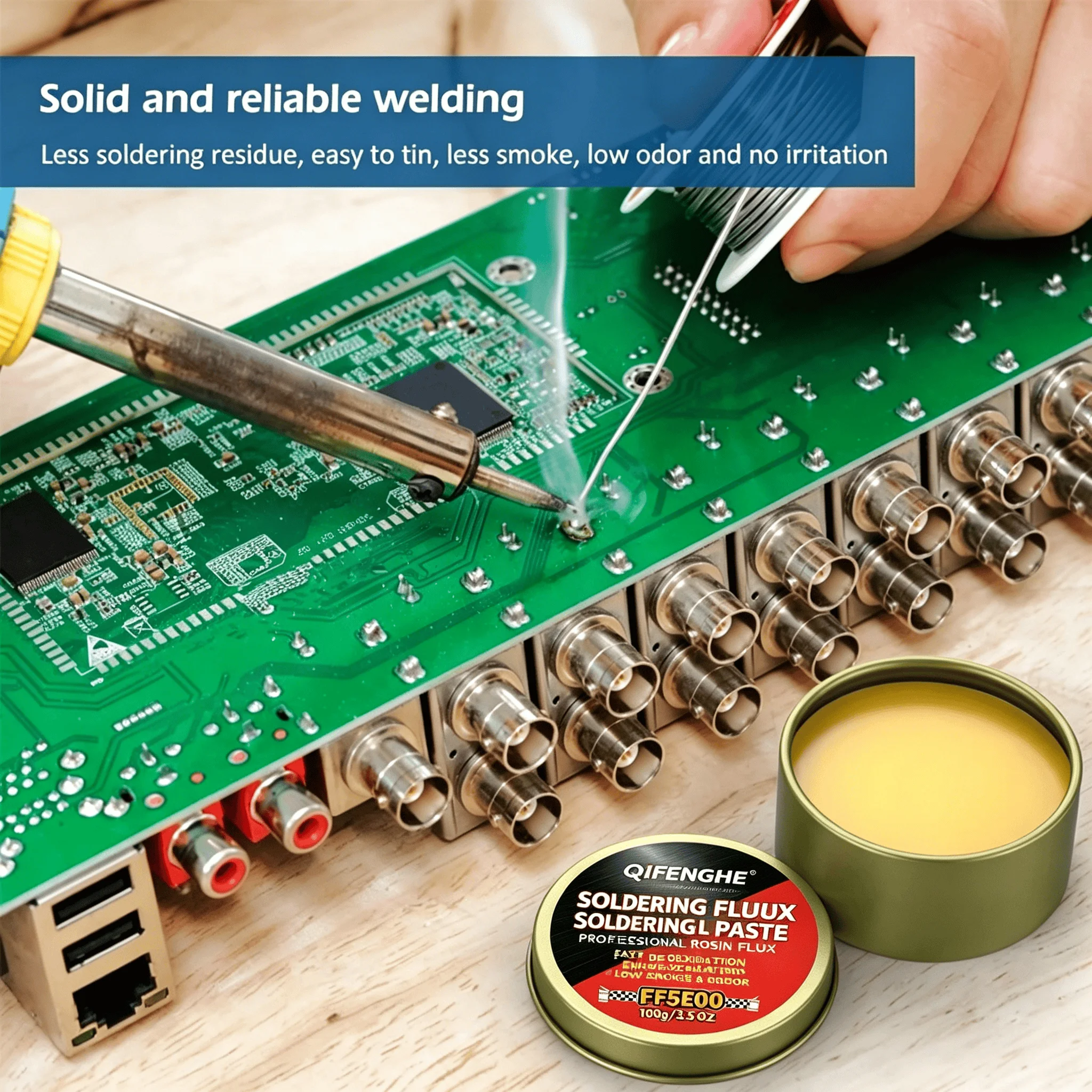 100g Soldering Flux Paste High Activity Low Smoke Rosin Flux for PCB BGA Mobile Phone Motherboard Battery Electronics Repair