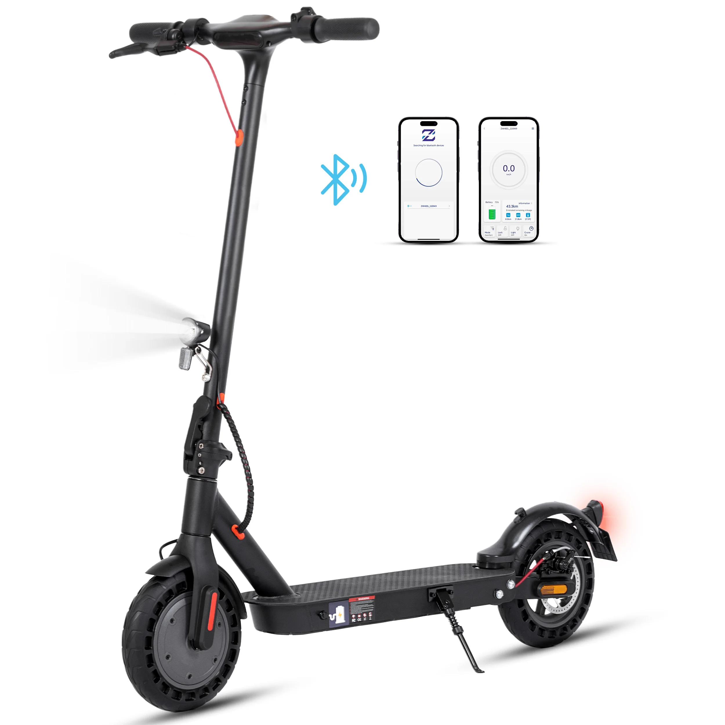 10-Zoll-Elektroroller für Erwachsene, 500-W-Motor, 36 V 10 Ah, 35–40 km Reichweite, faltbarer E-Scooter mit Doppelbremsen, APP- und ABE-zertifiziert