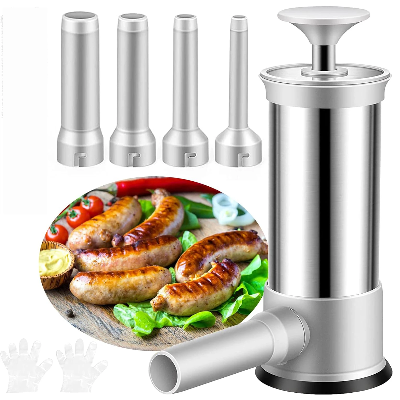 

Sausage Stuffer Machine Stainless Steel Vertical Sausage Maker Meat Filling Machine Homemade Meat Stuffer Sausage Filling Tool