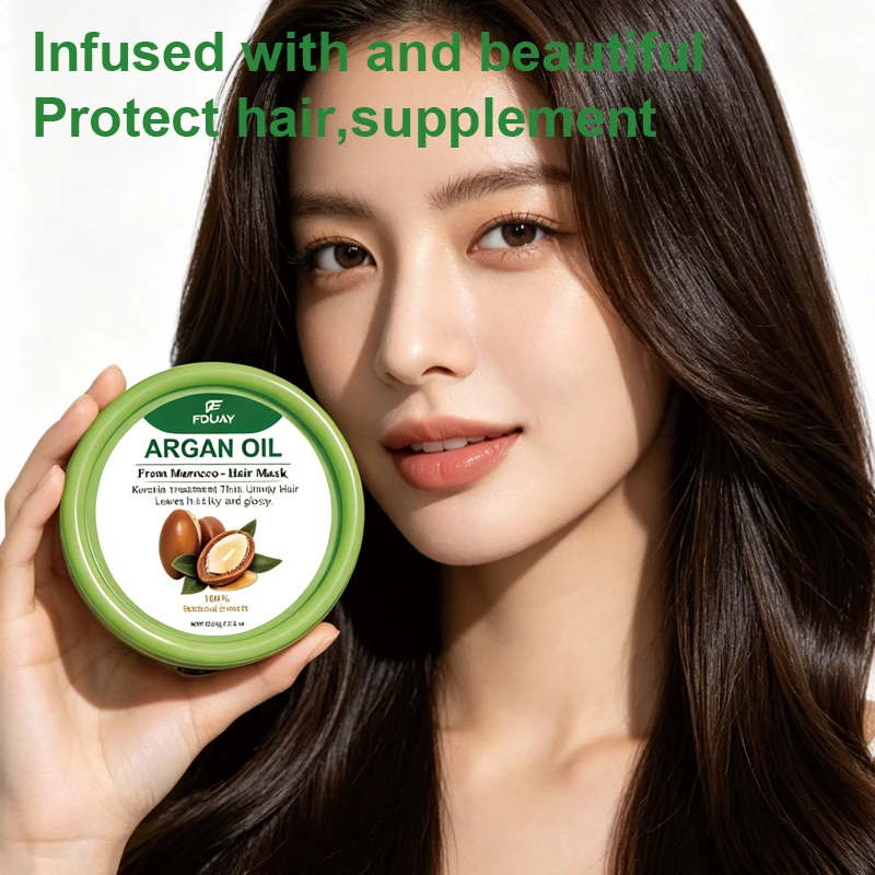 Pure Organic Moroccan Argan Oil Hair Mask Quick Repair for Damaged Dry Split Hair Dual Oil-Control Moisturizing Condition