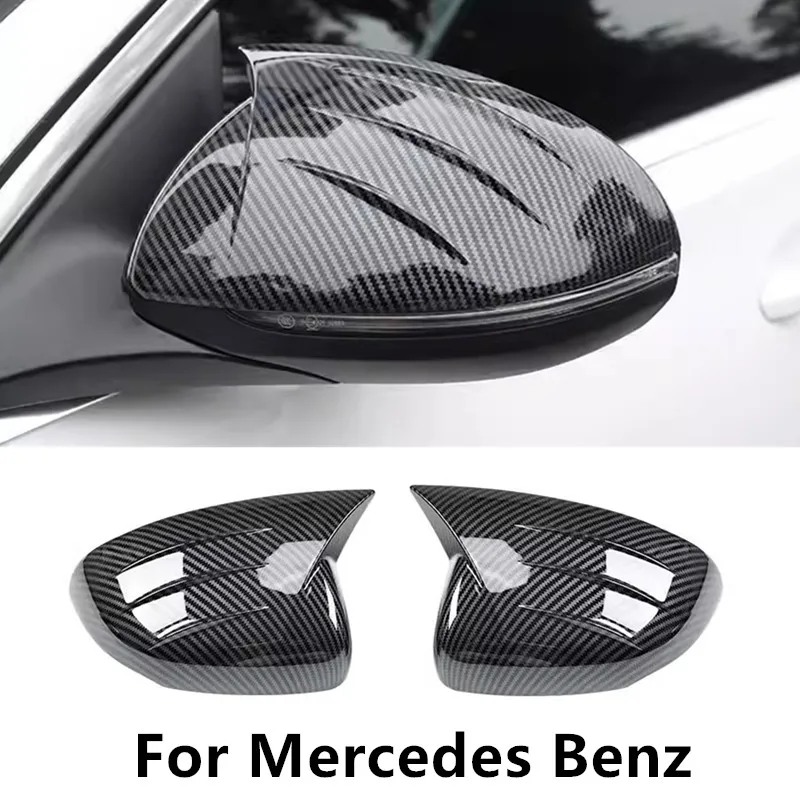 Car Mirror Housing Decorative Cover carbon fiber Case Trim Shell Housing For Mercedes Benz CLA X118 C118 2020-2024 Accessories