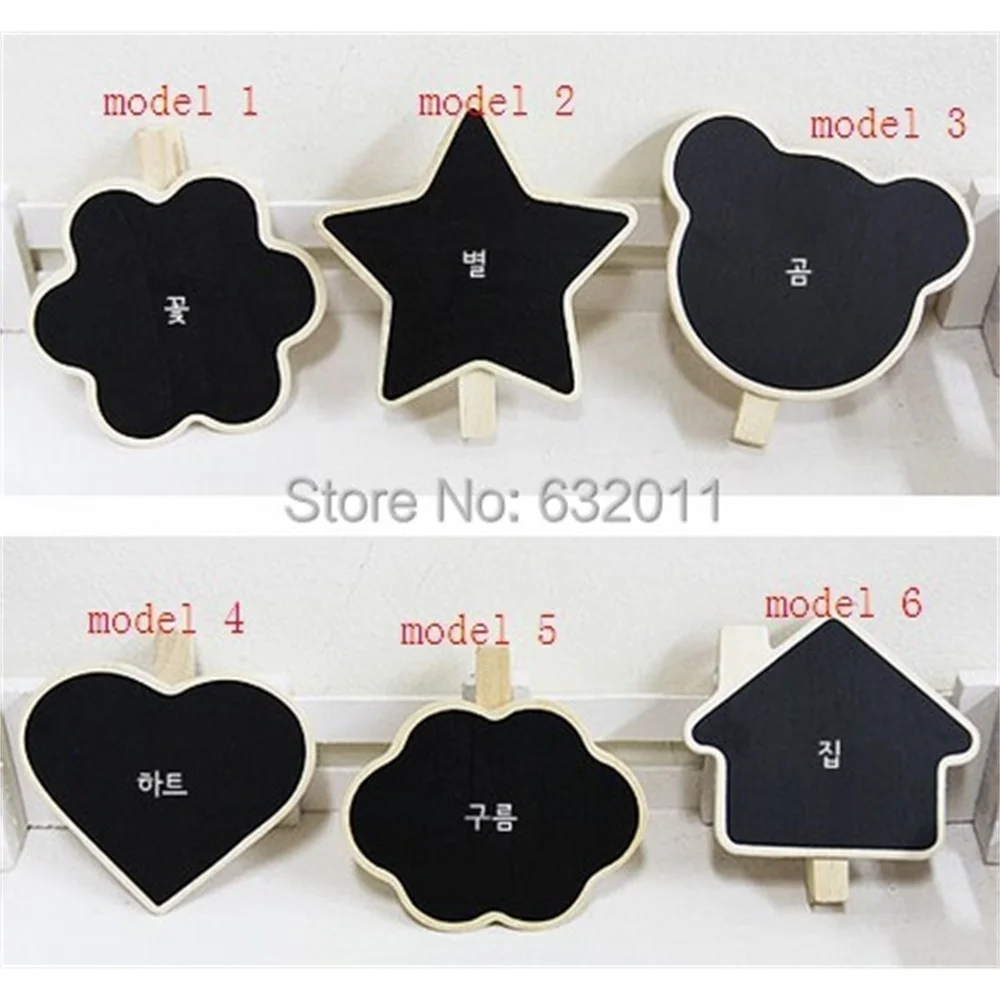 1000 Pcs Wholesale Wooden Mini Blackboard Message Paper Clip Mini Chalkboard Notes Folder Bookmark