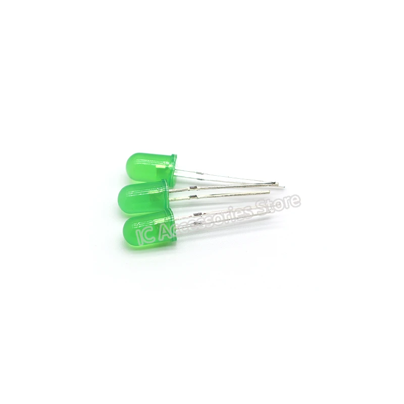 80pcs Green light 5mm round head short foot LED green yellow green led light emitting diode green light highlight