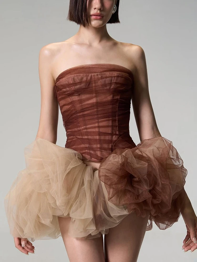 غريب سنور مثير 2 قطعة مجموعة النساء Y2K هوتي شبكة المرقعة طبقة مزدوجة سترة + الطبقات منتفخ تنورة منتصف الليل حفلة عيد ميلاد الدعاوى #5