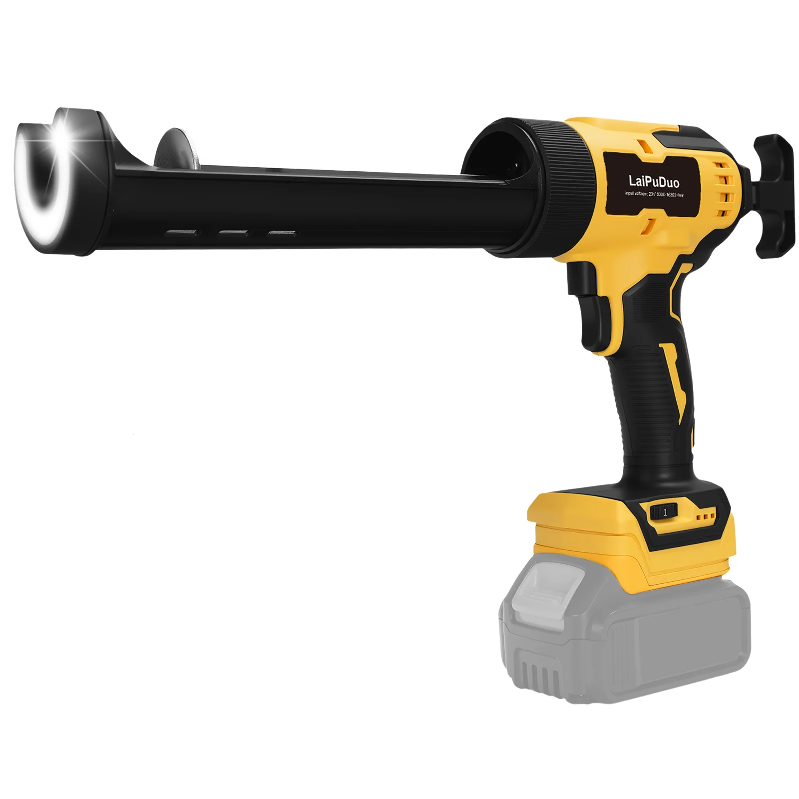 Cordless Caulking Gun 10oz/300ml Electric Silicone Gun 6 Speed Adhesive Gun Filling Sealing Repair Tool for Dewalt 20V Battery