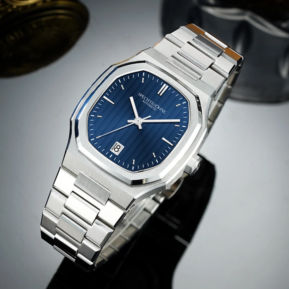 2026 New High Quality Specht&Sohne Watch 37MM Automatic Mechanical Watches Dark Blue Color Sapphire Stainless Steel Reloj Hombre