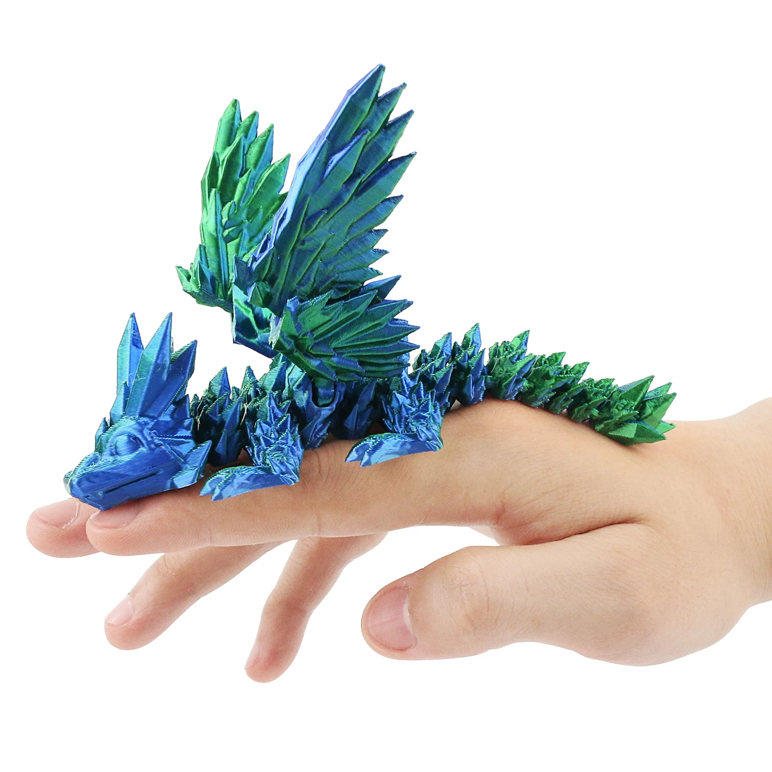 

Crystal dragon with wings, flying dragon joints, movable, creative handmade gift model