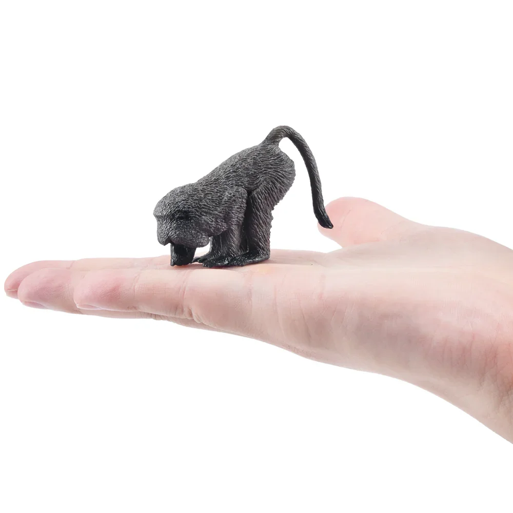 Toymany Simulation Olive Baboon Primate Animal Model Toy Mini Figures Dolls Action Figurines Toys Children Gift Cake Decora