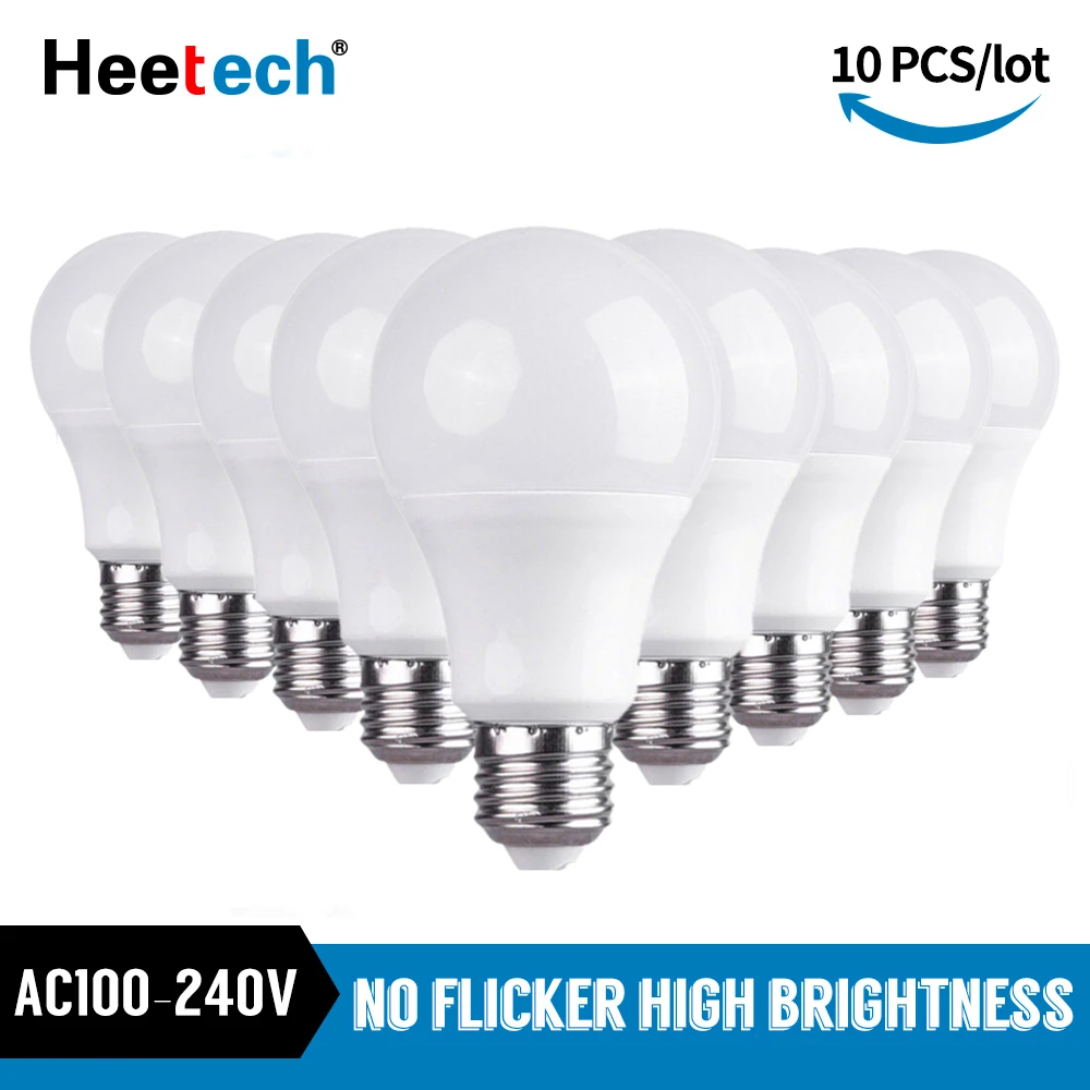 10pcs/Lot LED Blub Lamp E27 LED Light AC 110V 220V 240V Lampada Spotlight Table Lamp 3W 5W 7W 9W 12W 15W 18W 25W Cold/Warm White