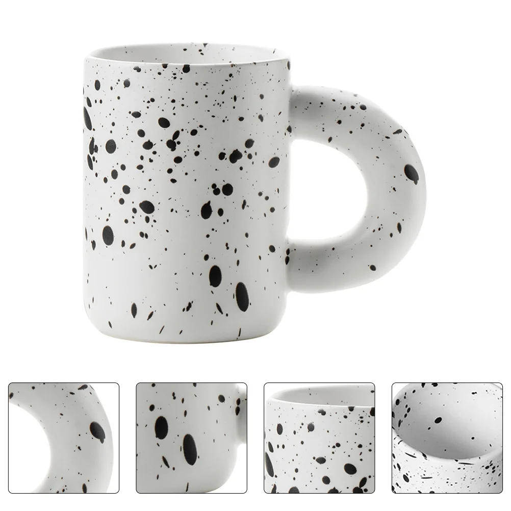 

1Pcs Fashionable Ink Splatter Drinking Mug High Quality Ceramic Cup for Coffee Tea Milk Home Kitchen Utility Water Cup