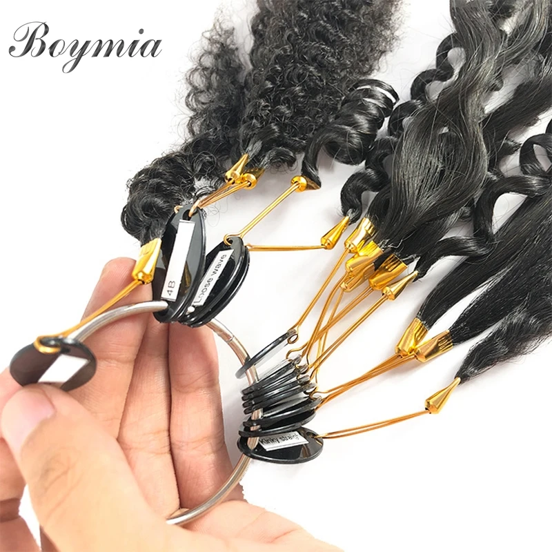 Boymia-Tabla de textura de cabello humano Natural, 13 puntas, rizado, Yaki, Onda de cuerpo liso, onda suelta, Afro, rizado, anillos ondulados de salón