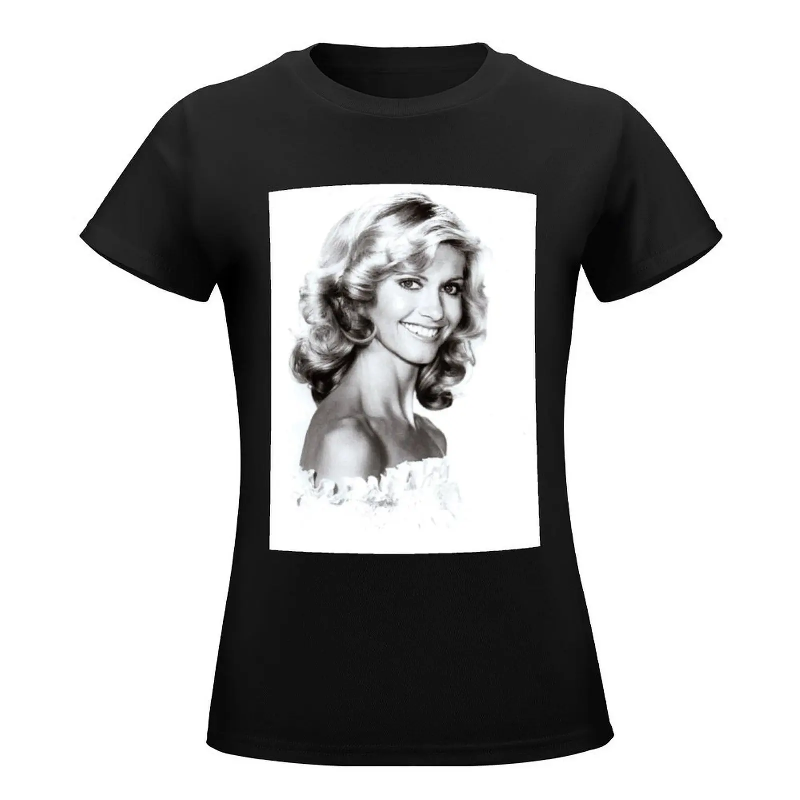 Olivia Newton John 1#220822 T-Shirt aesthetic clothes funny Women's cotton t-shirt