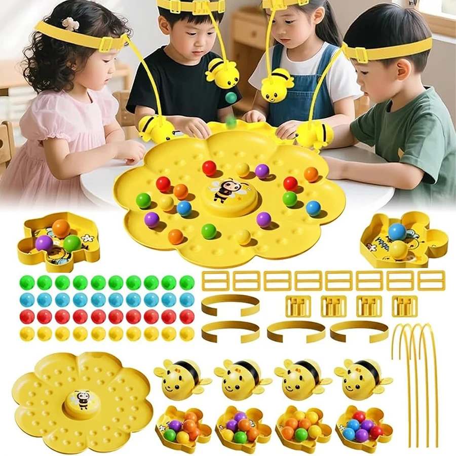 Jogo de corda de abelha magnética diversão família brinquedo ao ar livre abelhas ocupadas escolher jogo colorido multifuncional abelha brinquedos magnéticos para crianças
