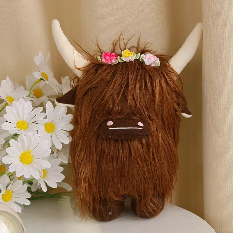 Highland Cow 20cm Plush Toy Cartoon Scottish Long Hair Cattle Doll Stuffed Animal Kawaii Soft Pillow Child Birthday Gift