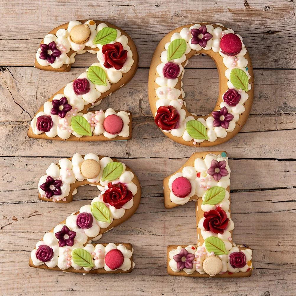 

9Pcs Number Cake Molds 0-8 DIY Flat Plastic Cutting Templates for Cookies Chocolate Candy Fondant Baking Supplies