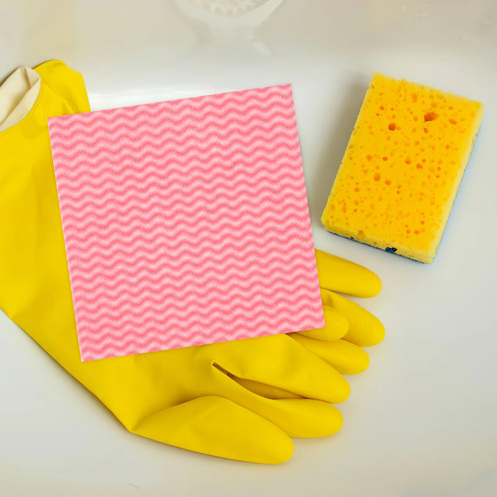 

100pcs Reusable Kitchen Washcloths 30Cm Quick Drying Non-Woven Cleaning Cloths For House Dishwashing Grease Stain Removal