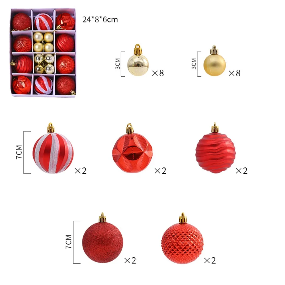 クリスマスボール,装飾ボール,青,灰色,緑,オレンジ,赤,写真が示すように,26個