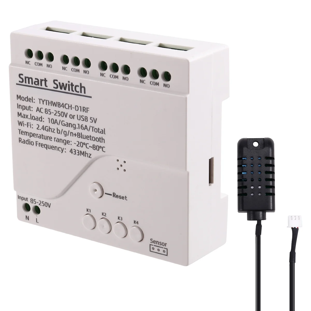 

Tuya Wifi Smart Switch Temperature Humidity Sensor Monitor AC 85-250V Wireless Smart Switch For Alexa Google Home-Y41A