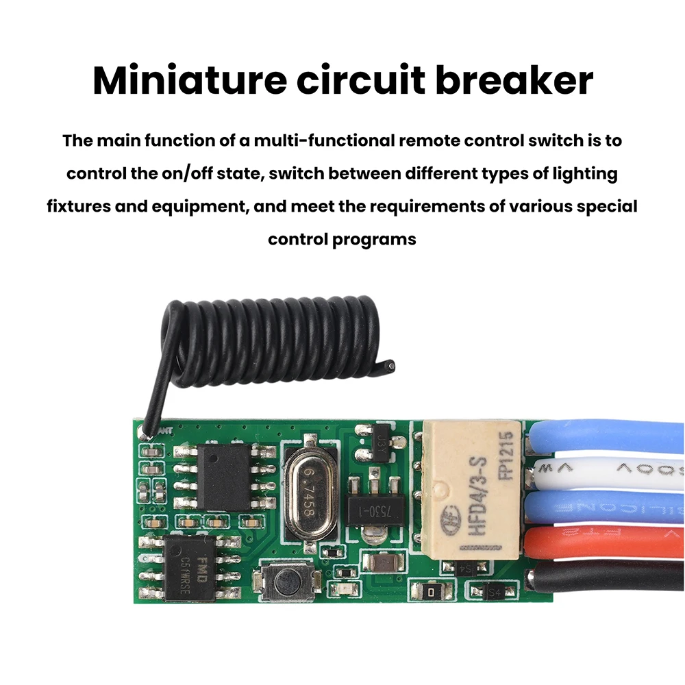 DC3V-18V Mini Wireless Remote Control Switch Module, 433MHz Mini On/Off Switch, Wireless Remote Control Module for LED Lights