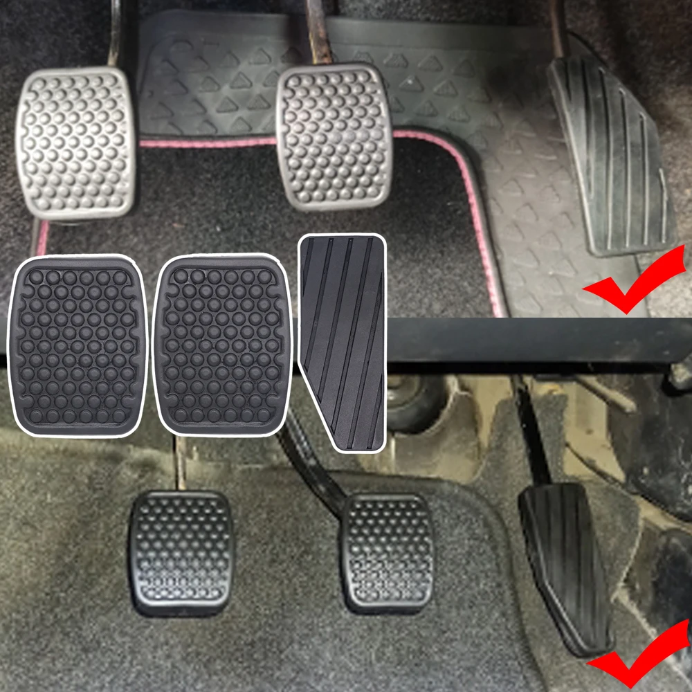 

3pcs Car Rubber Brake Clutch Pedal Feet Foot Pad For Chevrolet Spark 2005 - 2009 Throttle Accelerator Cover Replacement Parts