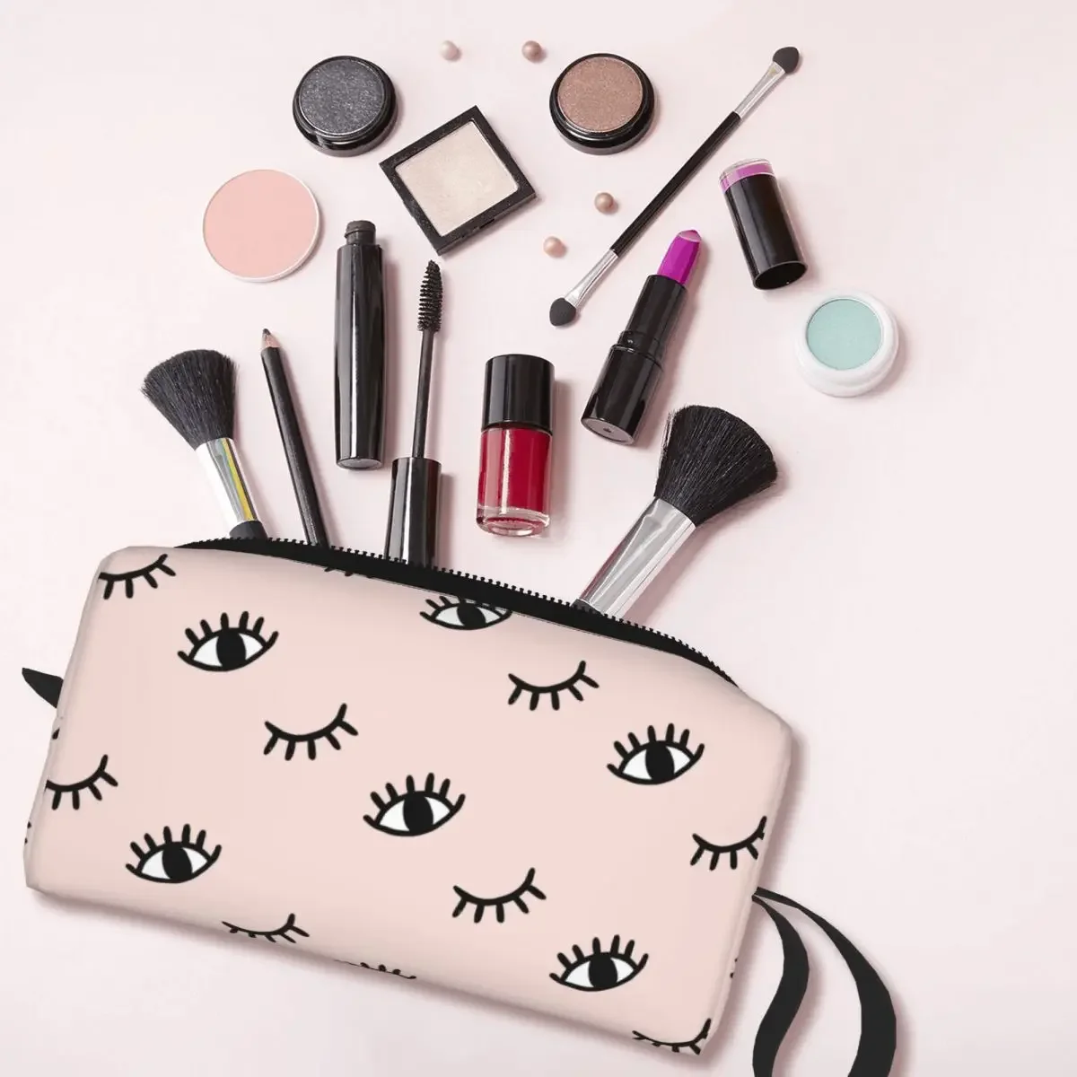 Hand Drawn Eye Doodles Makeup Bags Men Cosmetic Bag Fashion Travel Makeup Organizer Case image 3