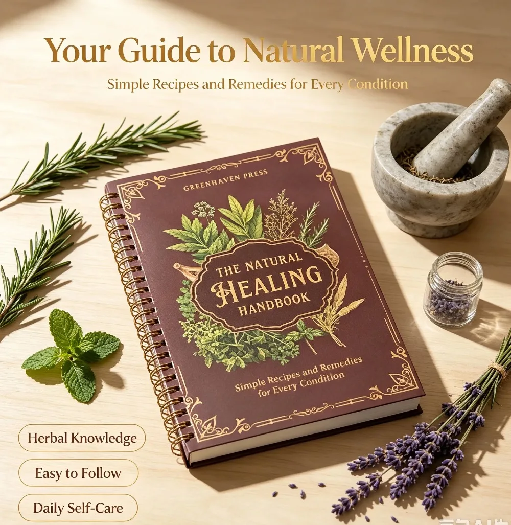 The Natural Healing Handbook Natural Herbal Remedies Guide Book Household Wellness Healing Recipes Book