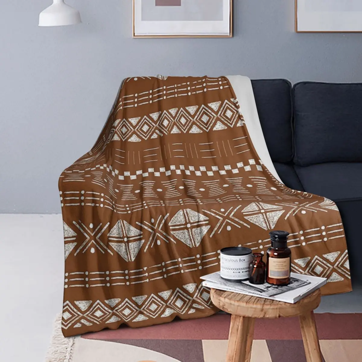 

Modern African Tribal Mud Cloth Indigenous Ethnic Blankets Soft Warm Flannel Throw Blanket Bedding for Bed Living room Picnic
