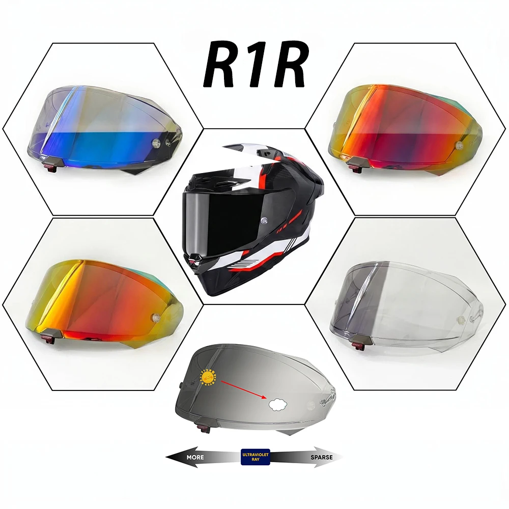 NEW R1R M L XL XXL Size Visor For KYT R1R Helmet Replacement Anti-UV Lens