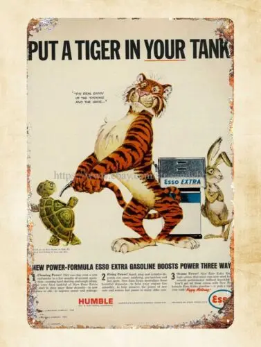 Esso gas put a tiger in your tank metal tin sign bedroom design ideas sign