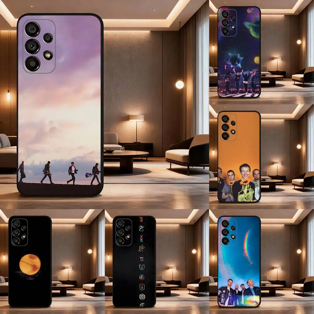 

Band C-Coldplay Phone Case For Samsung Galaxy A73,31,32,72,41,53,52,71,22,5G,Note,J7,8,9 Soft Black Cover