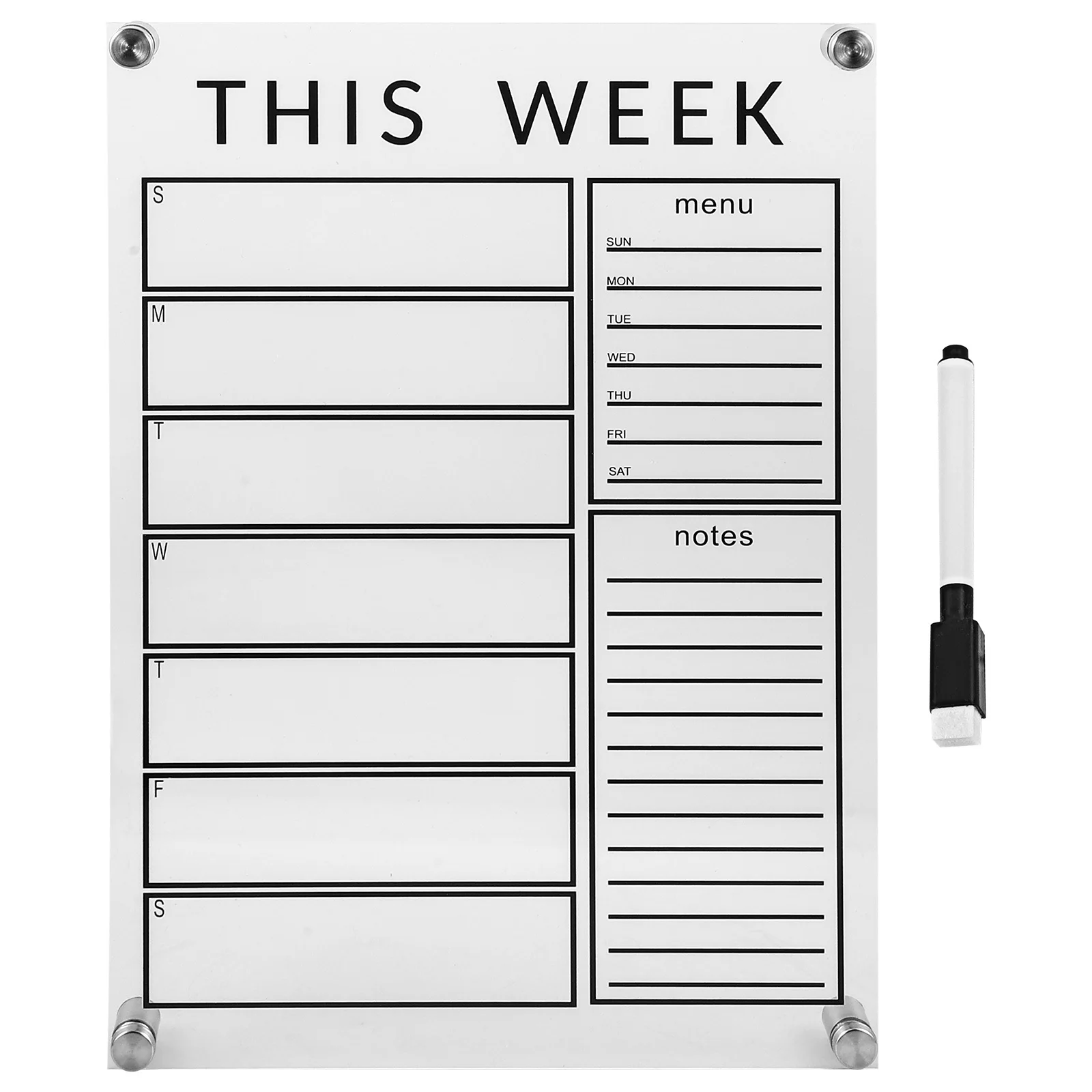 1 مجموعة 1 مجموعة تخطيط قابل للمسح للمكتب الاكريليك مذكرة التخطيط الأسبوعي تذكير مجلس أسبوعي استخدام المنزل المدرسة السفر #1