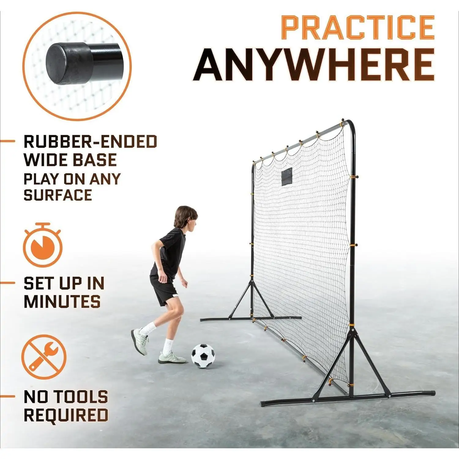 Soccer Rebounder Net 6x12 Feet Practice Soccer Training Equipment | Portable, Easy Assembly, Steel Frame Perfect for Practicing